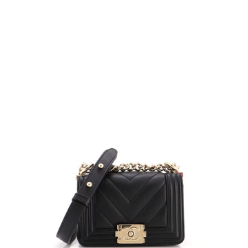 Chanel Boy Flap Bag Chevron Lambskin Mini