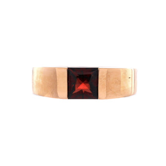 Cartier Tank Ring 18K Rose Gold and Garnet Small