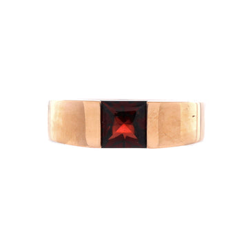 Cartier Tank Ring 18K Rose Gold and Garnet Small