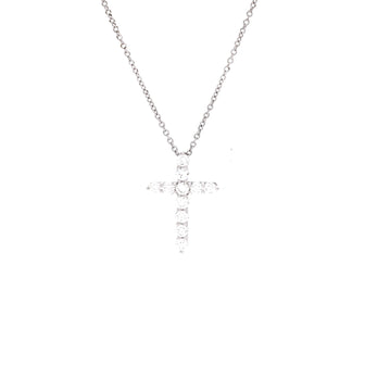 Tiffany & Co. Cross Pendant Necklace Platinum and Diamonds Small