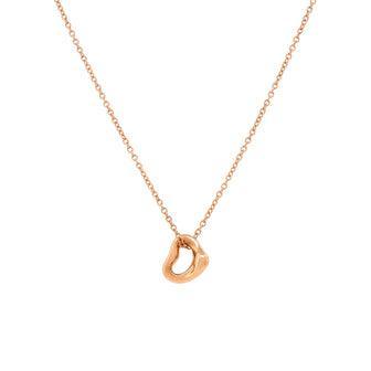 Tiffany & Co. Elsa Peretti Open Heart Pendant Necklace 18K Rose Gold 7mm