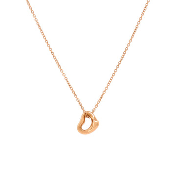 Tiffany & Co. Elsa Peretti Open Heart Pendant Necklace 18K Rose Gold 7mm