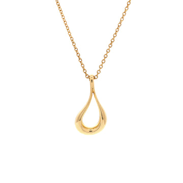 Tiffany & Co. Open Teardrop Pendant Necklace 18K Yellow Gold
