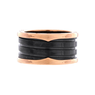Bvlgari B.Zero1 Four Band Ring 18K Rose Gold and Ceramic