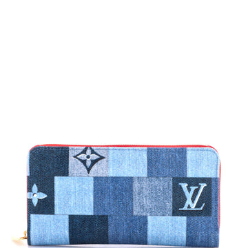 Louis Vuitton Zippy Wallet Damier and Monogram Patchwork Denim