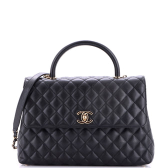 Chanel Coco Top Handle Bag Quilted Caviar Medium