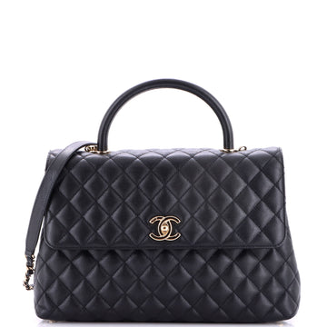Chanel Coco Top Handle Bag Quilted Caviar Medium