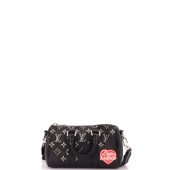 Louis Vuitton Nigo Keepall Bandouliere Bag Monogram Denim and Taurillon Leather XS