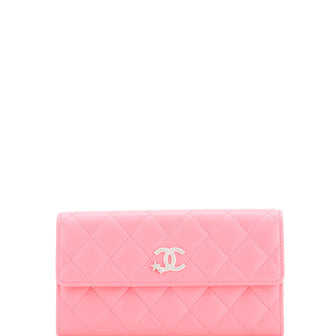Chanel CC Stars Flap Wallet Quilted Lambskin Long