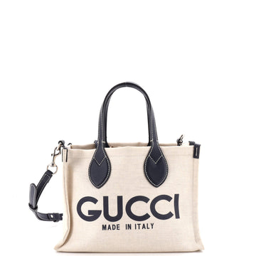 Gucci Logo Shopper Tote Printed Canvas Small