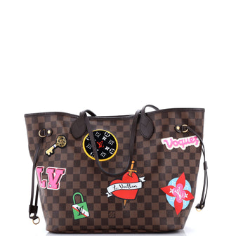 Louis Vuitton Neverfull NM Tote Limited Edition Patches Damier MM