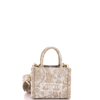 Versace Athena Convertible Tote Barocco Jacquard Small