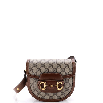 Gucci Horsebit 1955 Rounded Shoulder Bag GG Coated Canvas and Leather Mini
