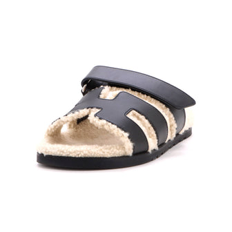 Hermes Women's Chypre Sandals Leather with Shearling