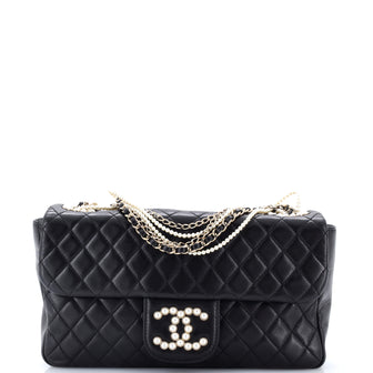 Chanel Westminster Pearl Chain Flap Bag Quilted Lambskin Medium