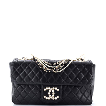 Chanel Westminster Pearl Chain Flap Bag Quilted Lambskin Medium