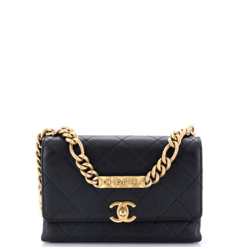 Chanel Bracelet On Chain Flap Bag Quilted Caviar Mini