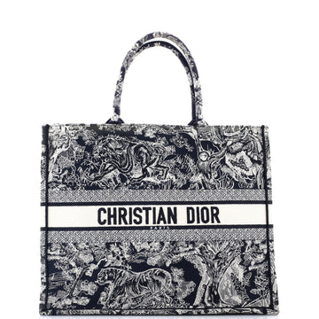 Christian Dior Book Tote Embroidered Canvas Large