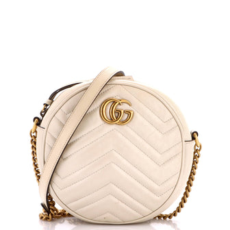 Gucci GG Marmont Round Shoulder Bag Matelasse Leather Mini