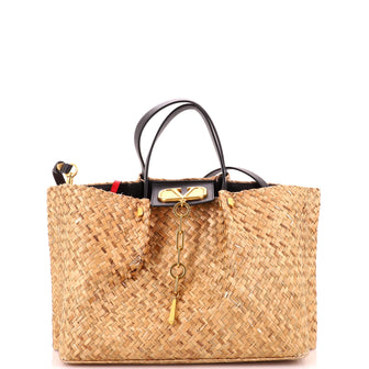 Valentino Garavani VLogo Escape Tote Straw Medium