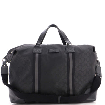 Gucci Convertible Web Duffle Bag GG Nylon with Leather Large