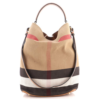 Burberry Ashby Bag House Check Canvas Medium