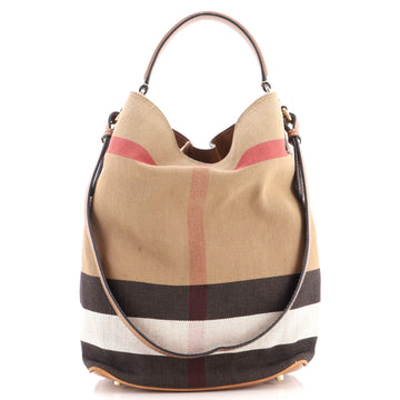 Burberry Ashby Bag House Check Canvas Medium