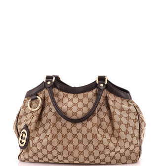 Gucci Sukey Tote GG Canvas with Leather Medium