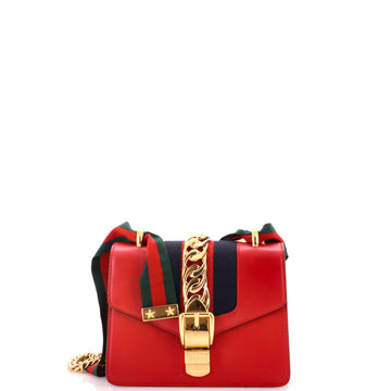 Gucci Sylvie Chain Shoulder Bag Leather Mini