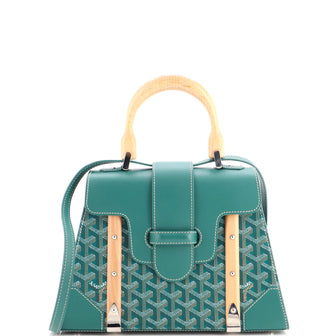 Goyard Saigon Top Handle Bag Coated Canvas with Leather PM