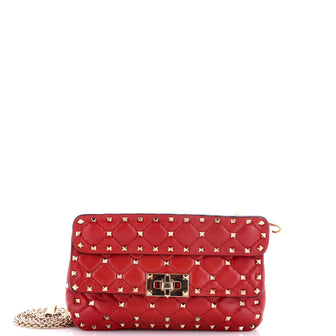Valentino Garavani Rockstud Spike Flap Bag Quilted Leather Small