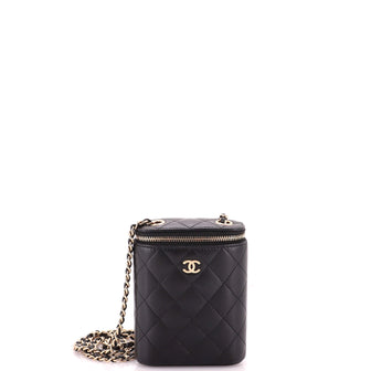 Chanel Vertical Classic Vanity Case with Chain Quilted Lambskin Small