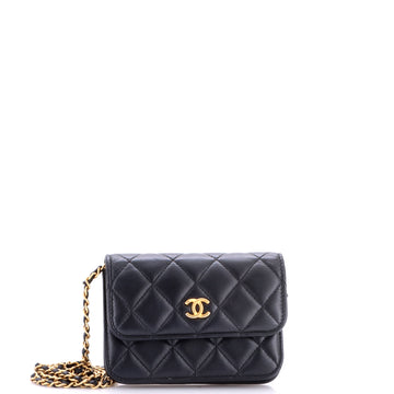 Chanel Pearl Crush Flap Clutch with Chain Quilted Lambskin Mini