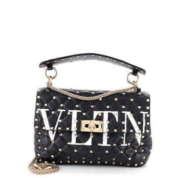 Valentino Garavani VLTN Rockstud Spike Flap Bag Quilted Leather Medium