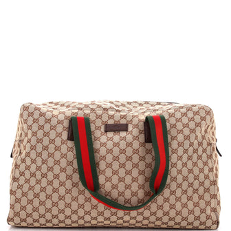 Gucci Web Carry On Duffle Bag GG Canvas Large