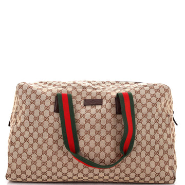 Gucci Web Carry On Duffle Bag GG Canvas Large