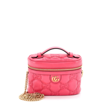 Gucci Top Handle Vanity Chain Bag GG Matelasse Leather Mini