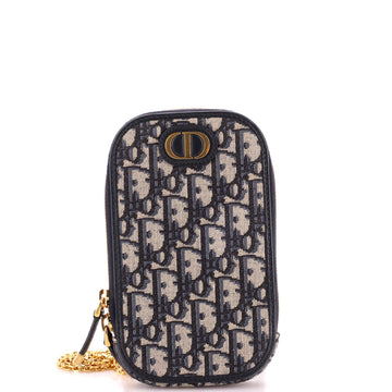 Christian Dior 30 Montaigne Phone Holder on Chain Oblique Canvas