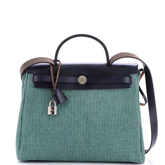 Hermes Herbag Zip Criss Viking Toile and Leather 31