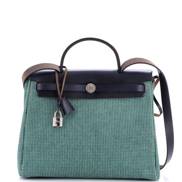 Hermes Herbag Zip Criss Viking Toile and Leather 31