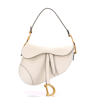 Christian Dior Saddle Handbag Leather Medium