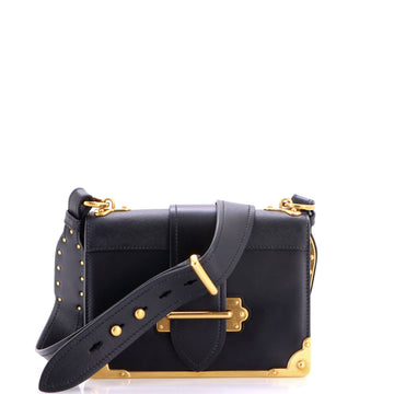 Prada Cahier Crossbody Bag Leather and Saffiano Leather Small
