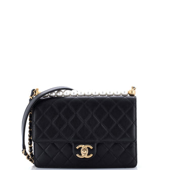 Chanel Chic Pearls Flap Bag Quilted Lambskin Small