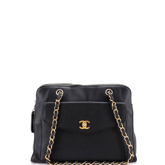Chanel Vintage Front Pocket Camera Bag Caviar Large