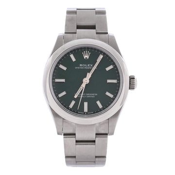 Rolex Oyster Perpetual Green Automatic Watch Stainless Steel 31