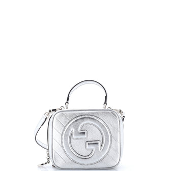 Gucci Blondie NM Top Handle Shoulder Bag Diagonal Quilted Leather