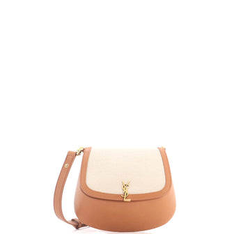 Saint Laurent Voltaire Top Handle Bag Leather and Canvas Mini