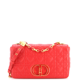 Christian Dior DiorAmour Caro Bag Heart Cannage Quilt Calfskin New Medium