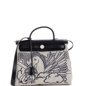 Hermes Herbag Zip Pegase Pop Toile and Leather 31