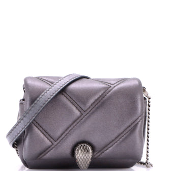 Bvlgari Serpenti Cabochon Shoulder Bag Diagonal Quilted Leather Micro